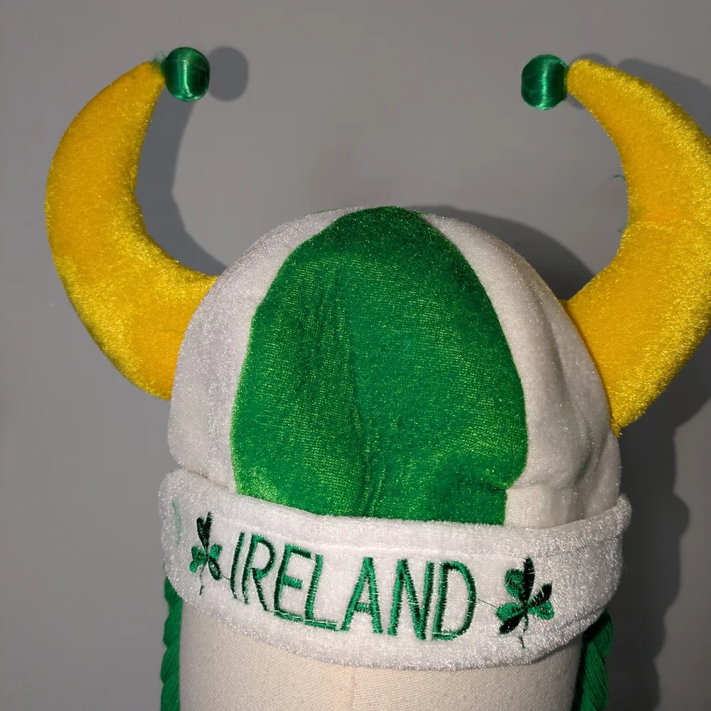 Green and Yellow Ireland Viking Party Hat